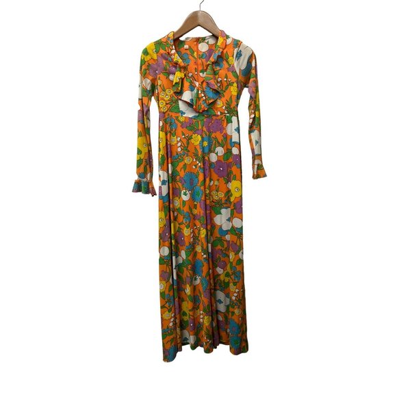 Vintage 70s Authentic Flower Child Maxi Dress - Picture 3 of 15
